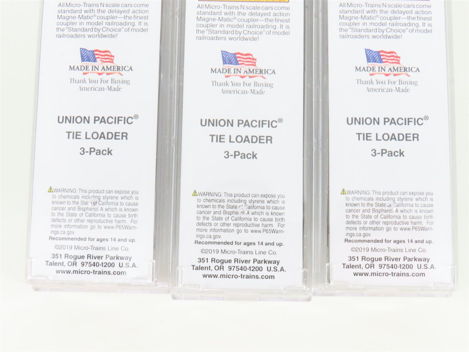 N Scale Micro-Trains MTL 99301890 UP Union Pacific Tie Loader 3-Car Runner Pack