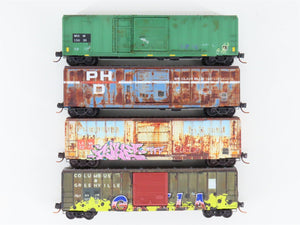 N Scale Micro-Trains MTL 99305530 Ex-Per Diem Graffiti Boxcar 4-Car Runner Pack