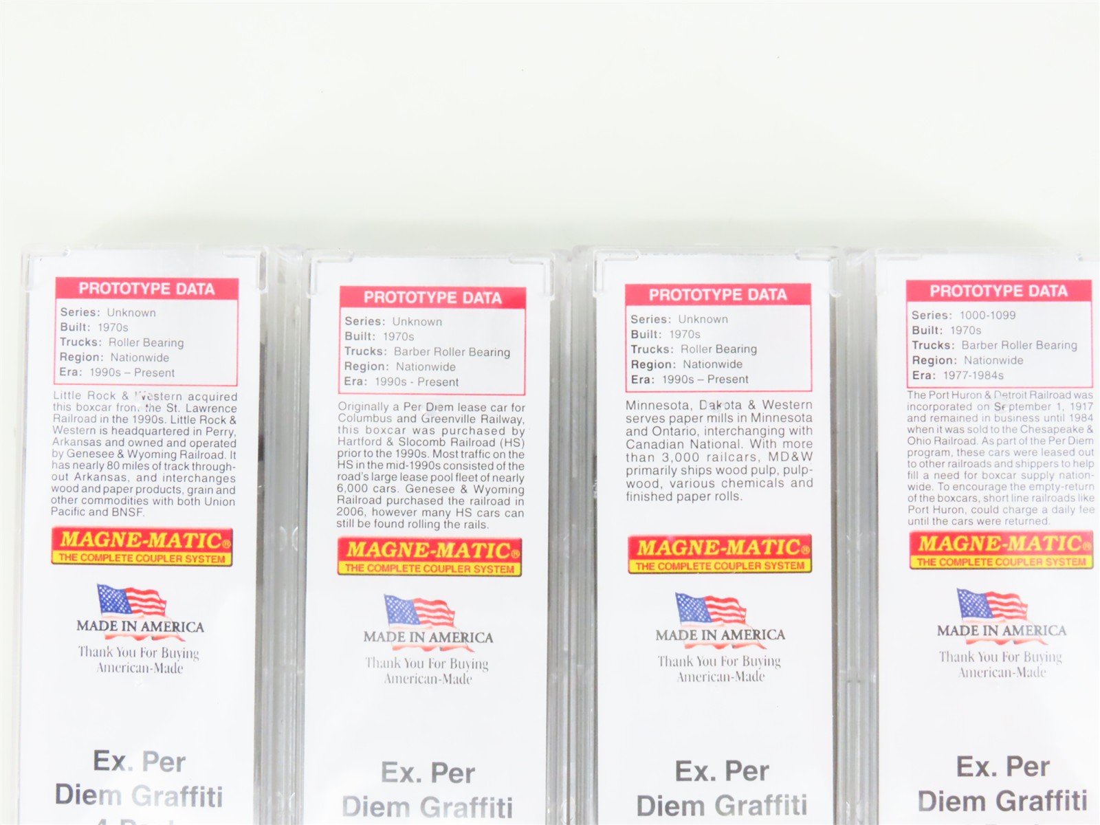 N Scale Micro-Trains MTL 99305530 Ex-Per Diem Graffiti Boxcar 4-Car Runner Pack