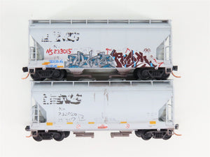 N Scale Micro-Trains MTL 09244460 NS Graffiti 2-Bay Hopper 2-Car Runner Pack