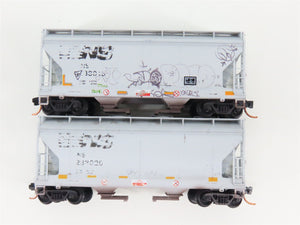 N Scale Micro-Trains MTL 09244460 NS Graffiti 2-Bay Hopper 2-Car Runner Pack