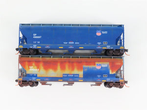 N Micro-Trains MTL 09444510 SP/UP Weathered 3-Bay Hopper 2-Car Runner Pack