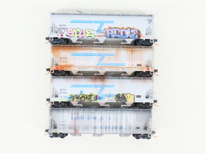 N Micro-Trains MTL 99305290 ACFX Weathered 3-Bay Hopper 4-Car Runner Pack