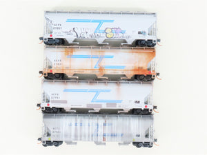 N Micro-Trains MTL 99305290 ACFX Weathered 3-Bay Hopper 4-Car Runner Pack
