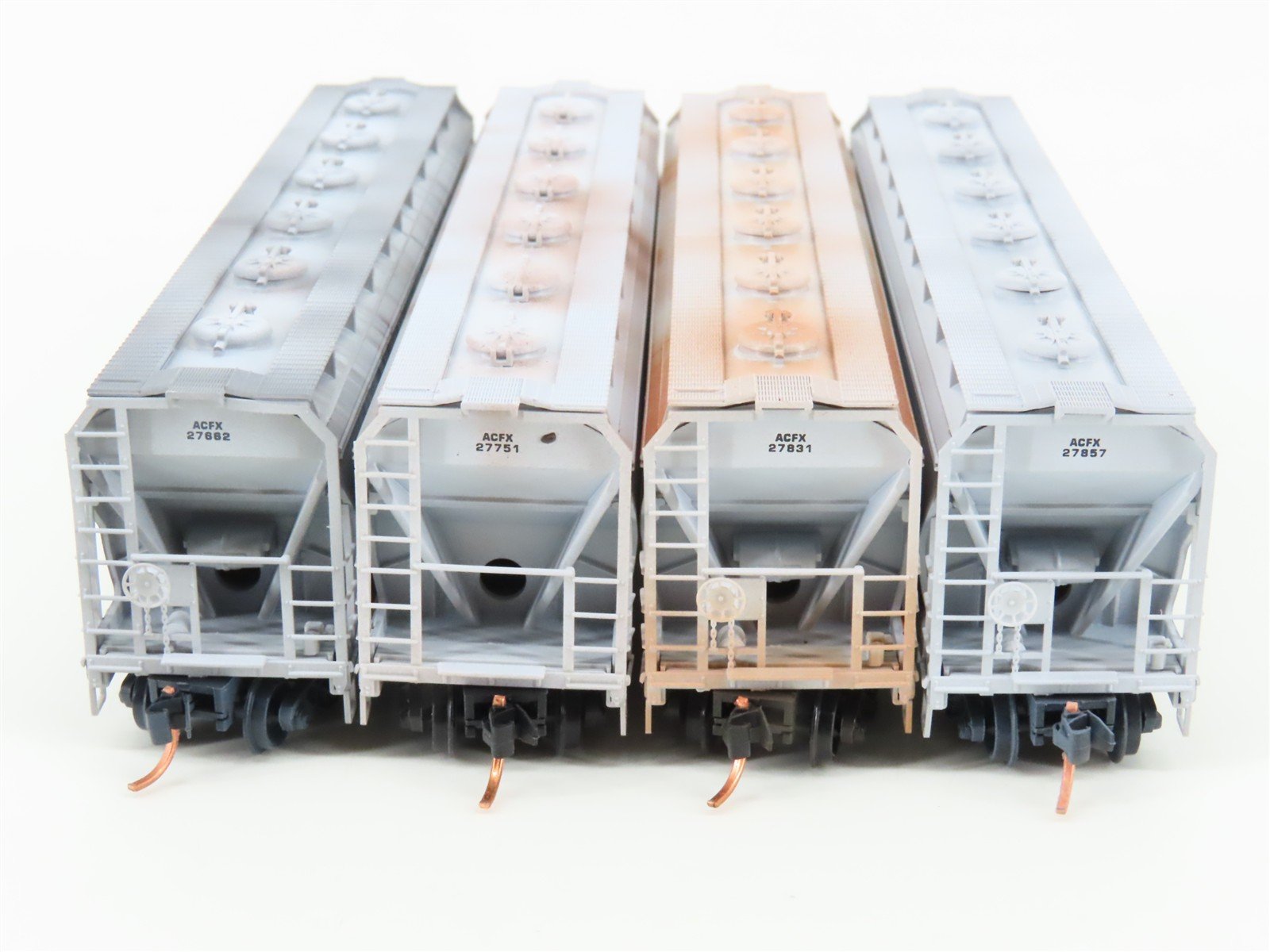 N Micro-Trains MTL 99305290 ACFX Weathered 3-Bay Hopper 4-Car Runner Pack