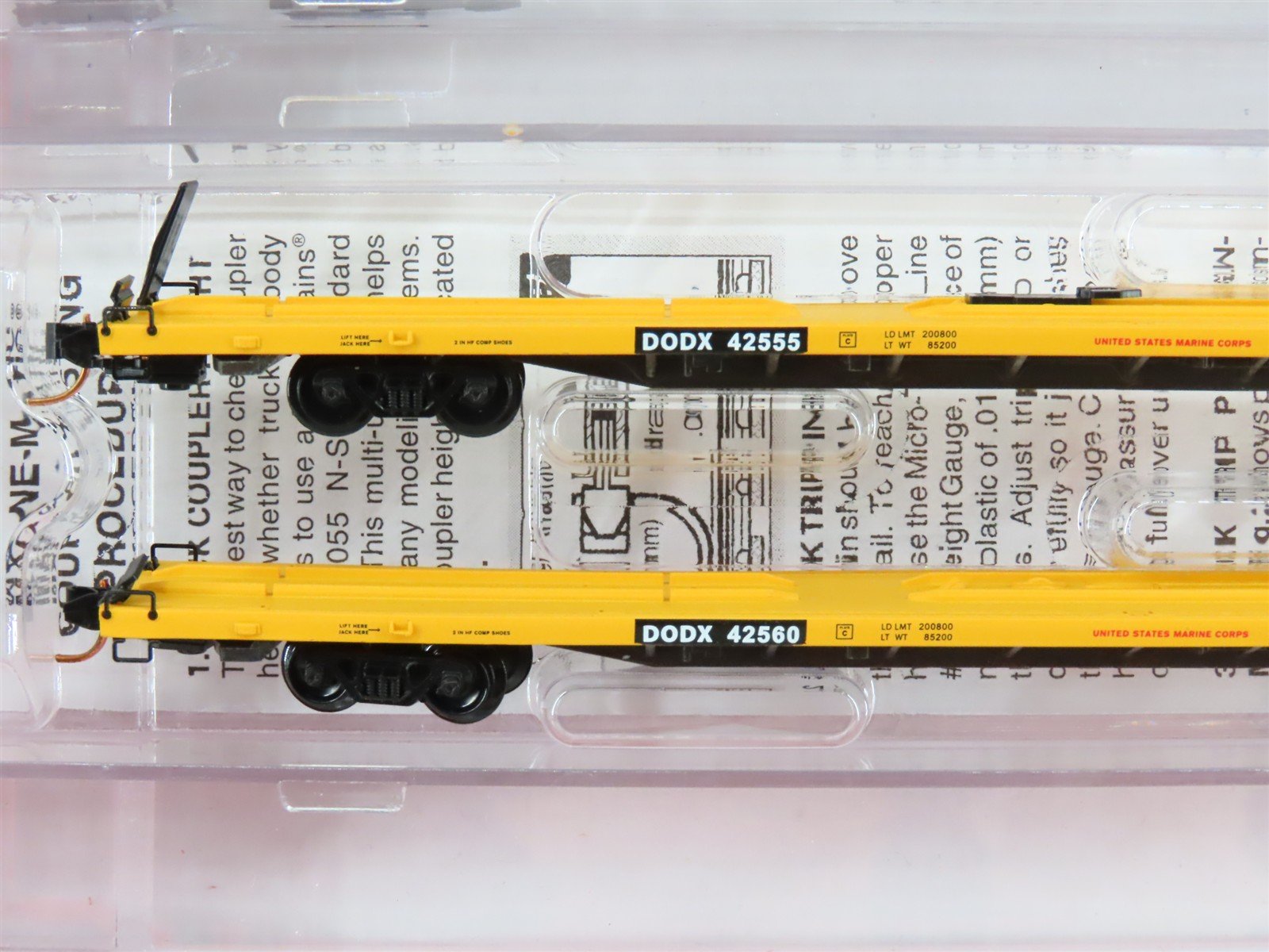 N Micro-Trains MTL 99300013 DODX Department of Defense Flatcar 4-Car Runner Pack