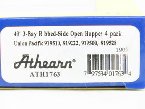 N Scale Athearn ATH1763 UP Union Pacific Ballast 3-Bay Open Hopper 4-Car Pack