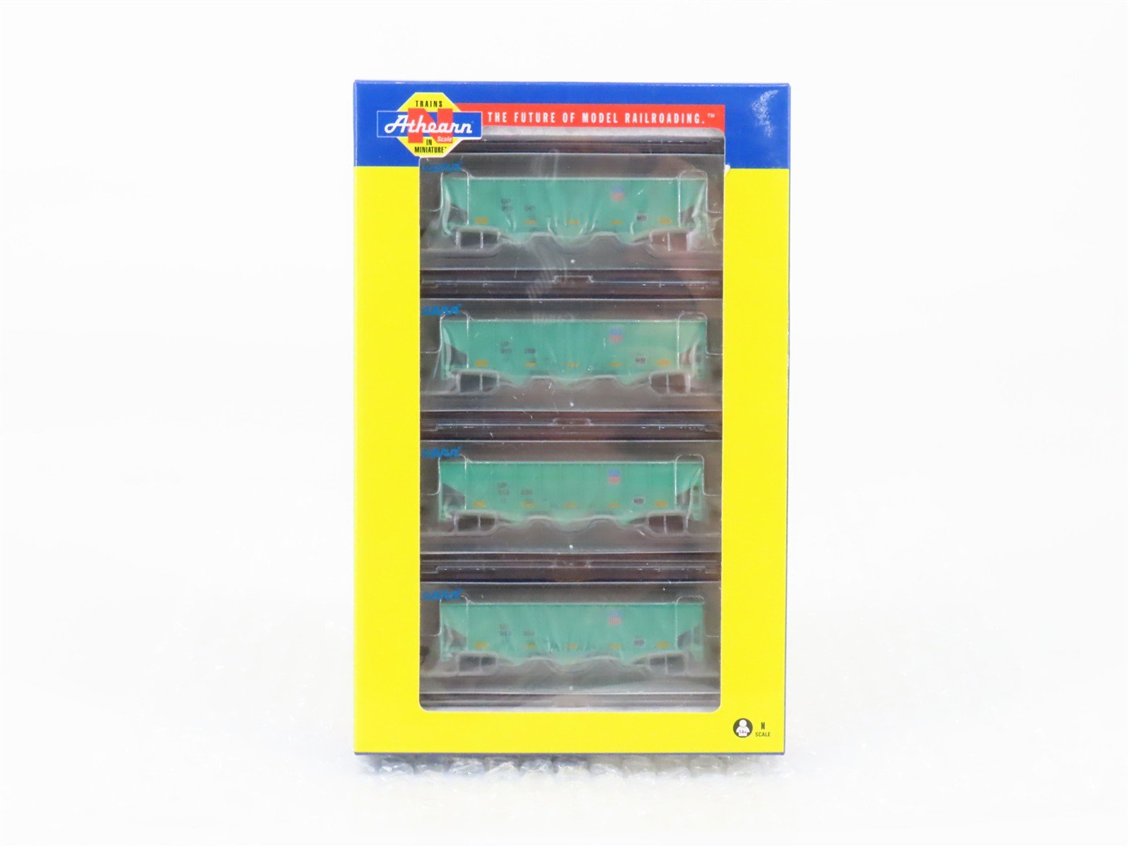 N Scale Athearn ATH1762 UP Union Pacific Ballast 3-Bay Open Hopper 4-Car Pack