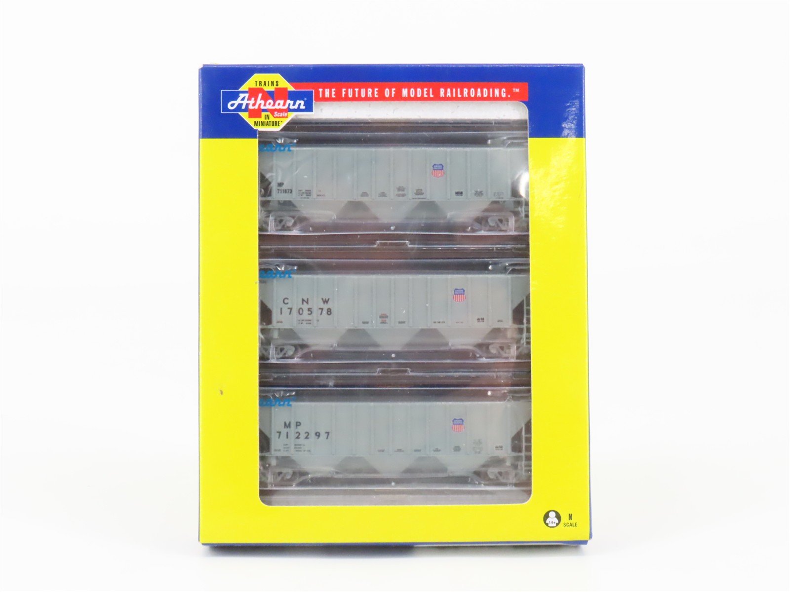 N Scale Athearn ATH27446 MP/CNW/UP 3-Bay Covered Hopper 3-Car Pack