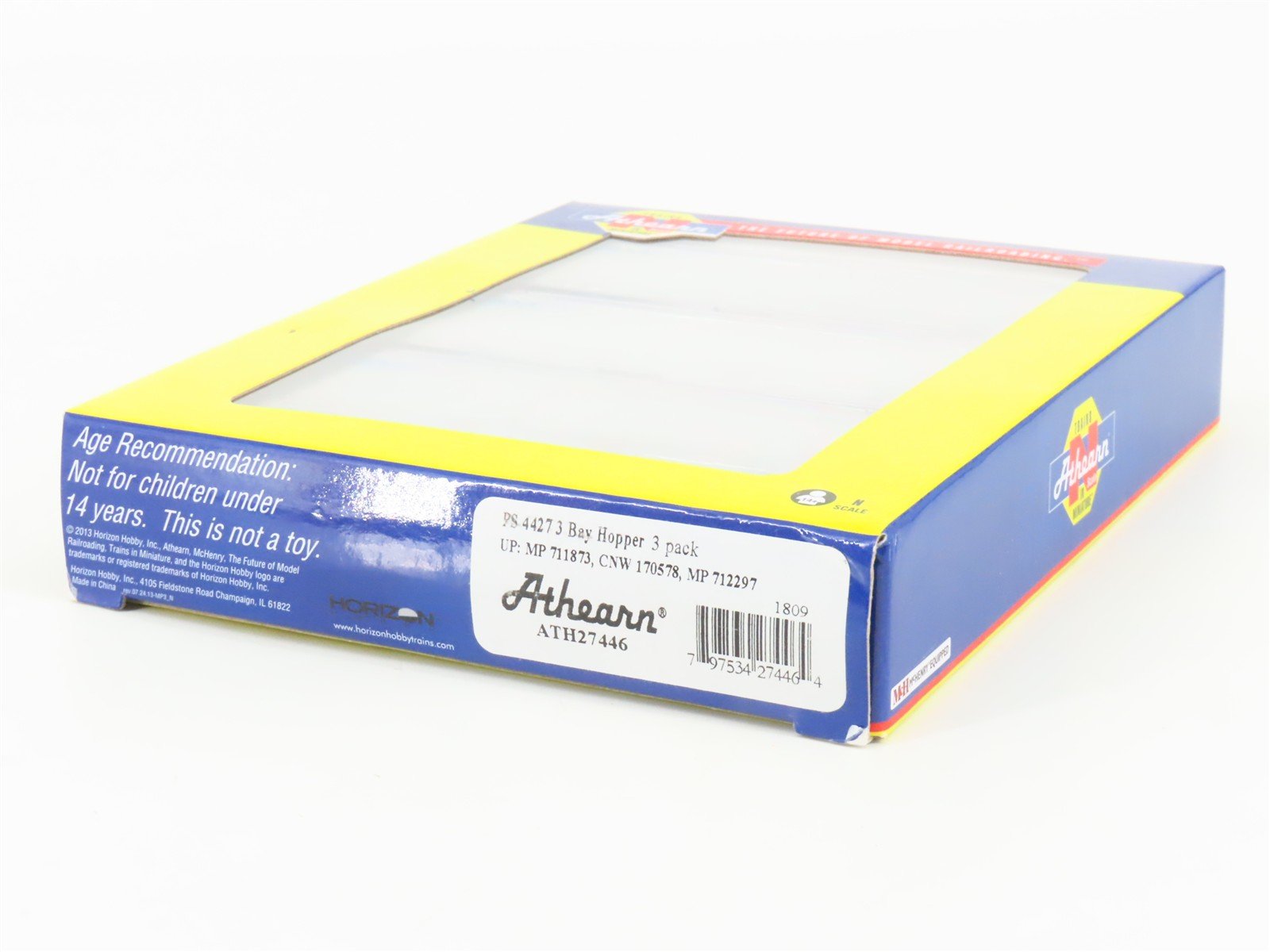 N Scale Athearn ATH27446 MP/CNW/UP 3-Bay Covered Hopper 3-Car Pack