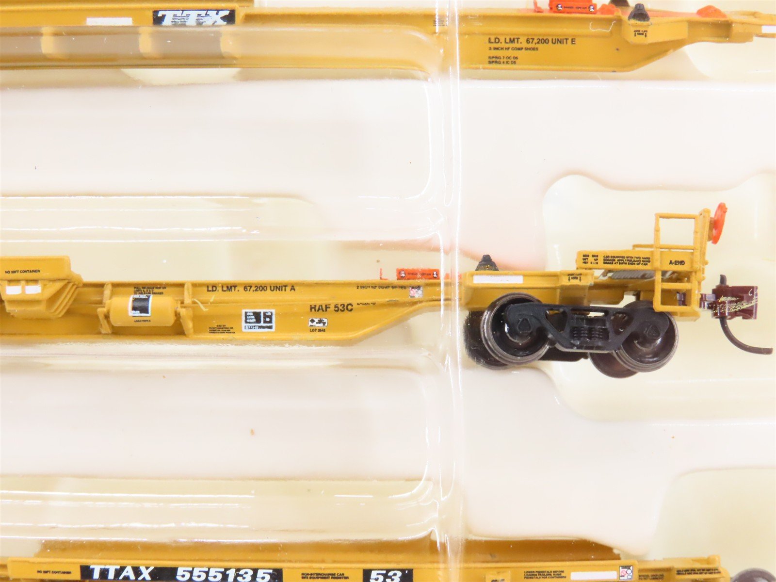 N Scale BLMA Models 12004 TTAX Trinity 53' 5 Unit Spine Car Set #555135