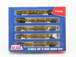 N Scale BLMA Models 12003 TTAX Trinity 53' 5 Unit Spine Car Set #555095