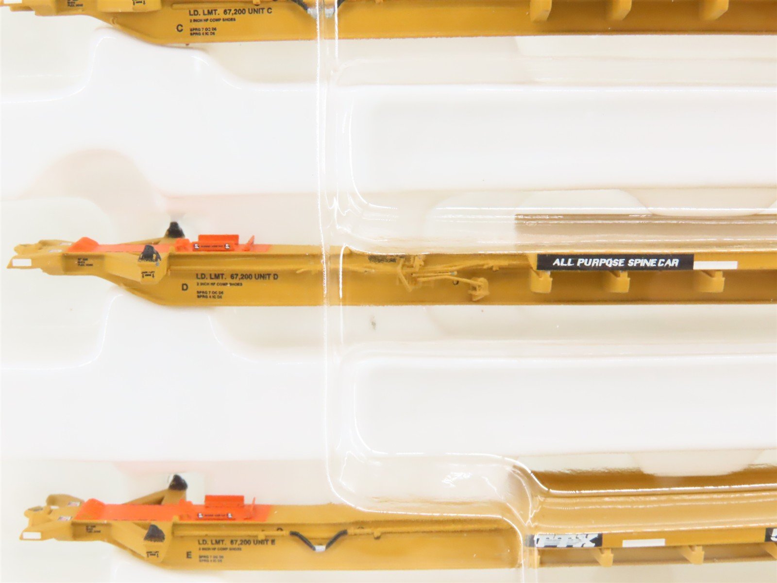 N Scale BLMA Models 12007 TTAX Trinity 53' 5 Unit Spine Car Set #555085