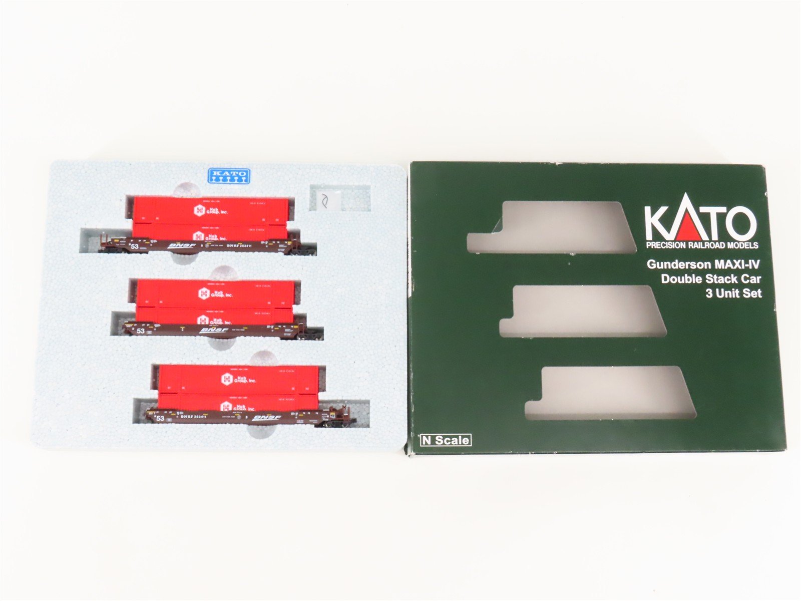 N Scale Kato 106-6178 BNSF Gunderson MAXI-IV Double Stack 3-Unit Set #253411