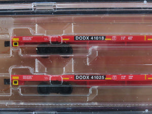 N Scale Micro-Trains MTL 99301620 DODX Red Flatcar w/Tank Loads 3-Car Pack