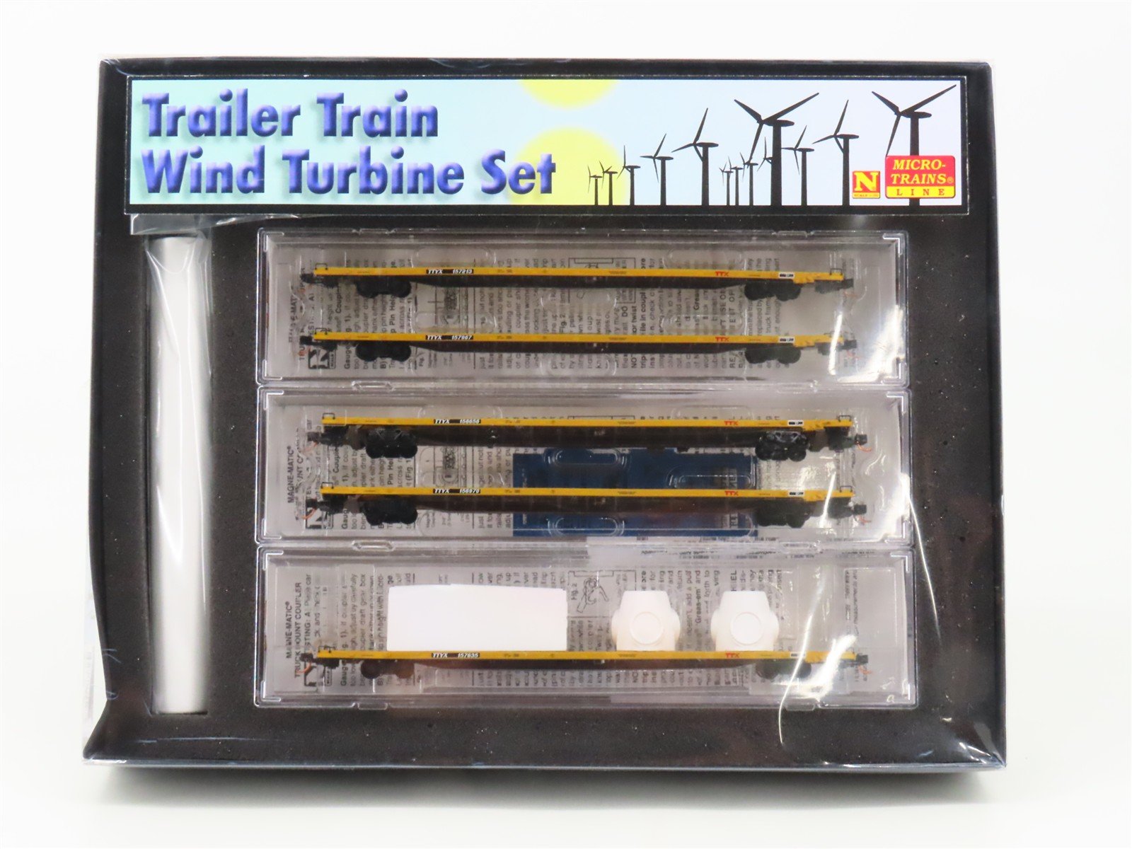 N Scale Micro-Trains MTL 99301330 TTYX Train Train Wind Turbine 5-Cat Set wLoads