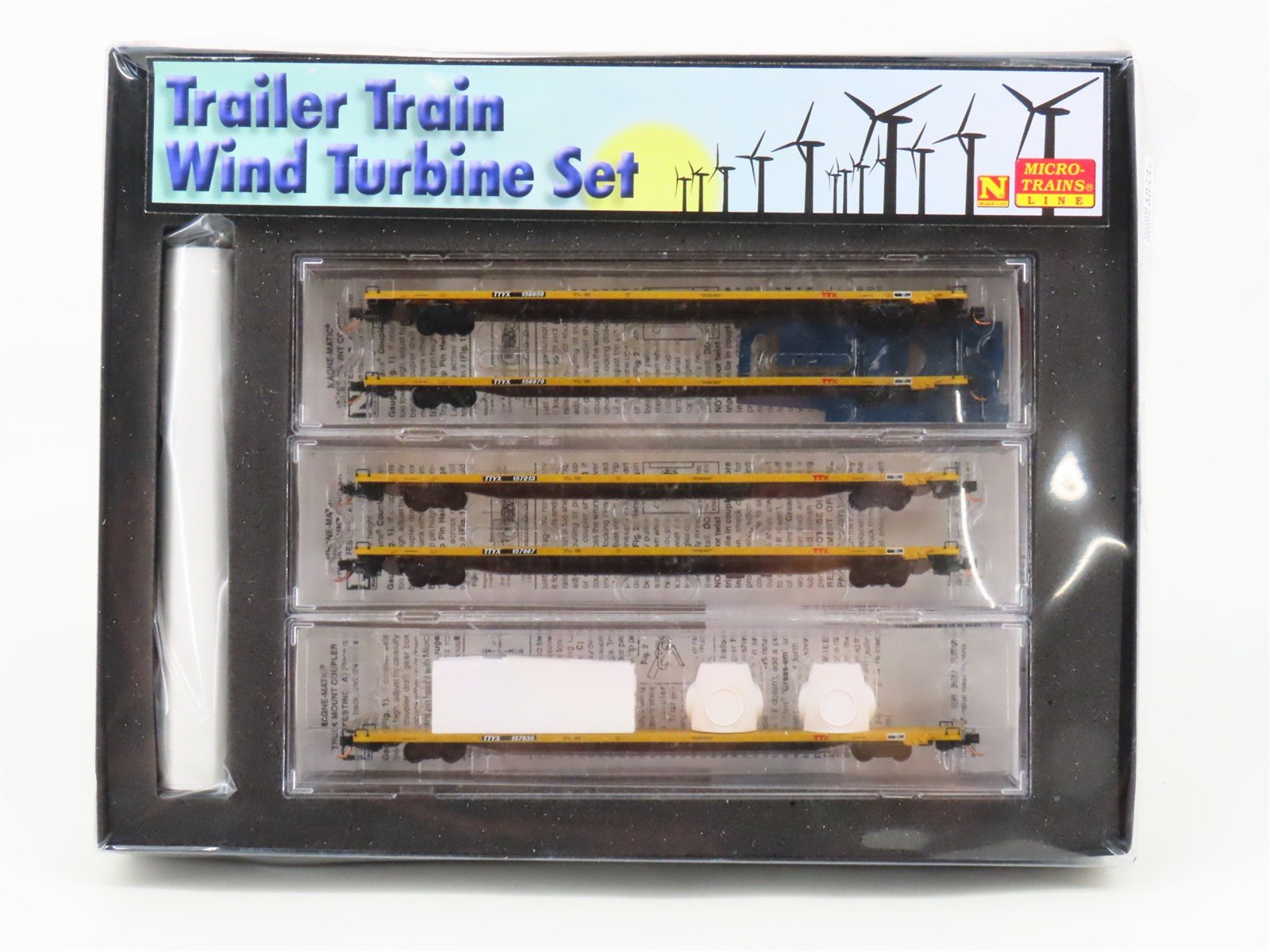 N Scale Micro-Trains MTL 99301330 TTYX Train Train Wind Turbine 5-Cat Set wLoads