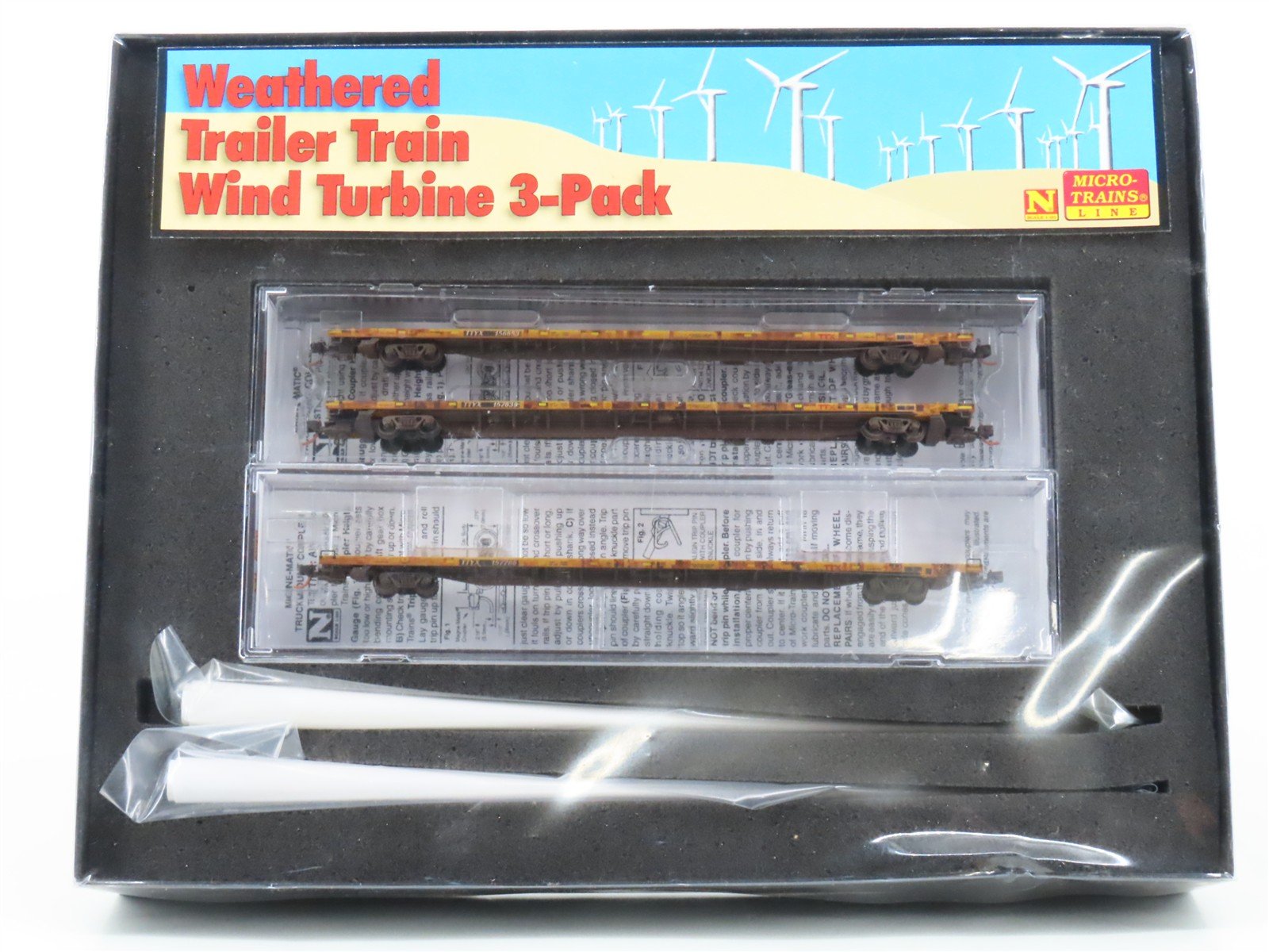 N Scale Micro-Trains MTL 99301390 TTYX Train Train Wind Turbine 3-Cat Set wLoads