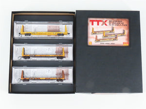 N Micro-Trains MTL 99305560 TTX Weathered Bulkhead Flatcar 3-Car Runner Pack