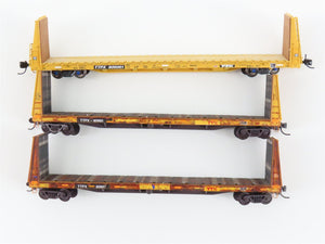 N Micro-Trains MTL 99305560 TTX Weathered Bulkhead Flatcar 3-Car Runner Pack