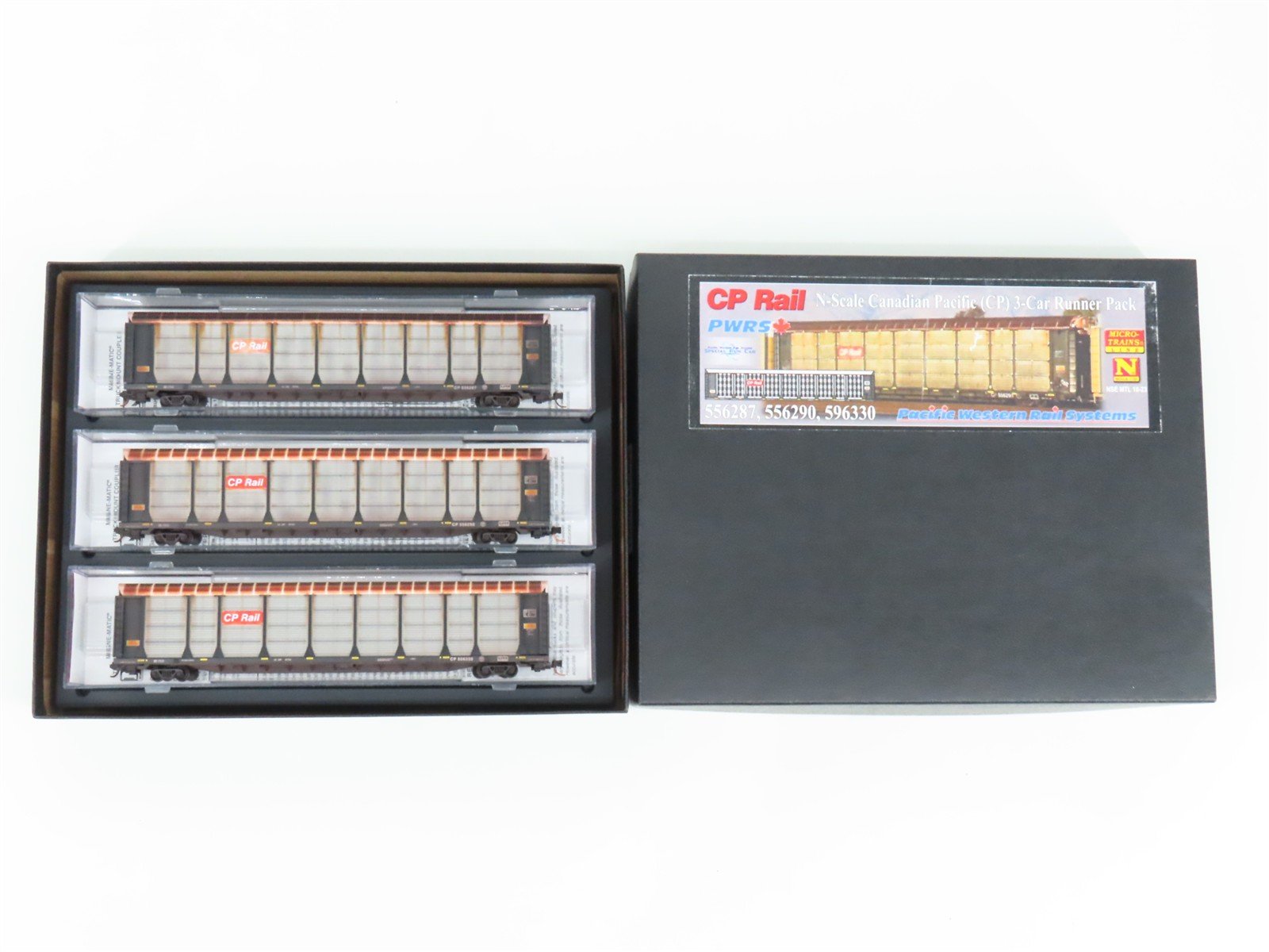 N Micro-Trains/PWRS 489-11190003 CP Weathered Autorack 3-Car Runner Pack