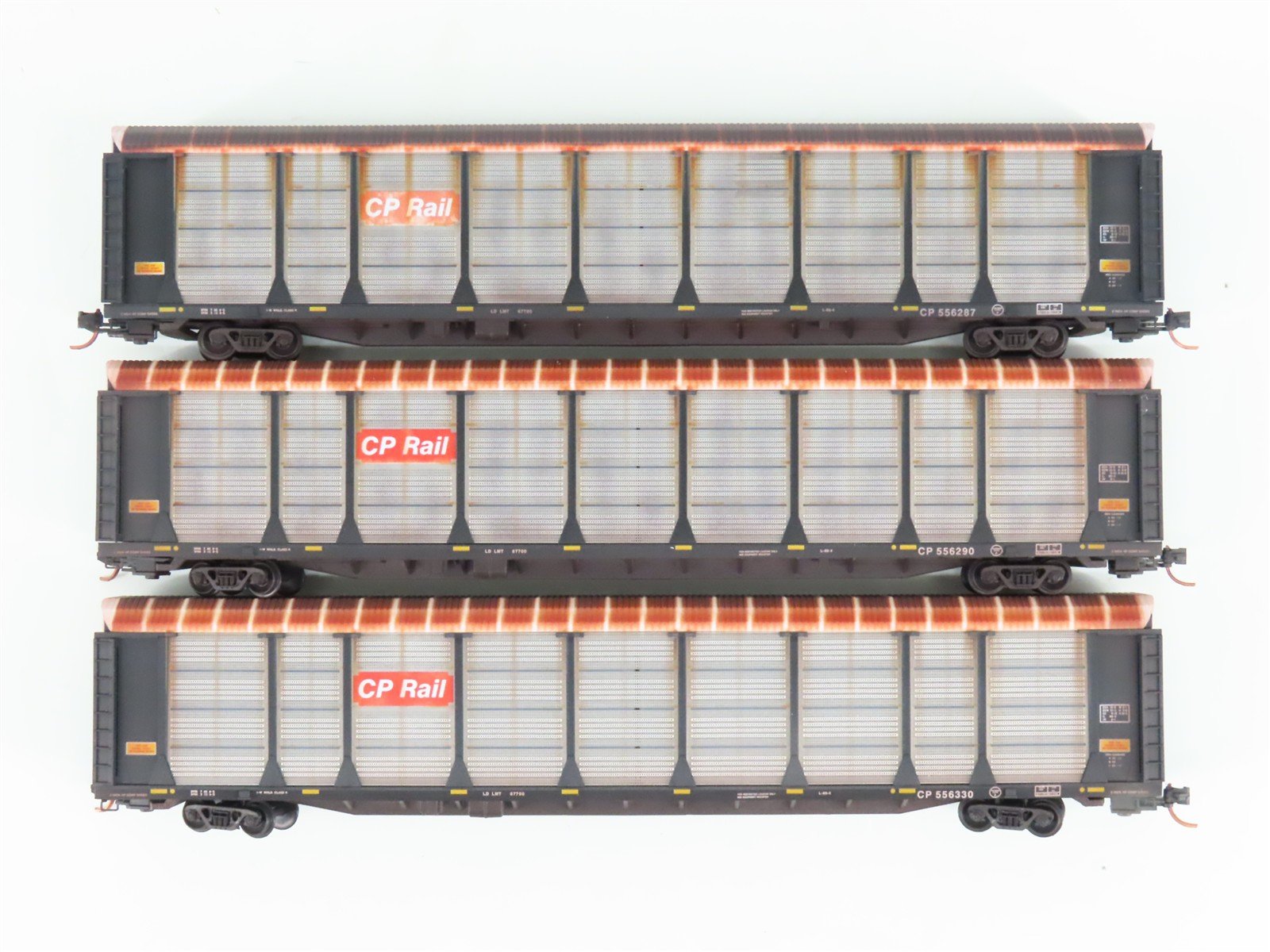 N Micro-Trains/PWRS 489-11190003 CP Weathered Autorack 3-Car Runner Pack