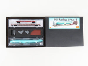 N Scale Micro-Trains MTL 99301563 BNSF Fuselage Flatcar 2-Car Runner Pack