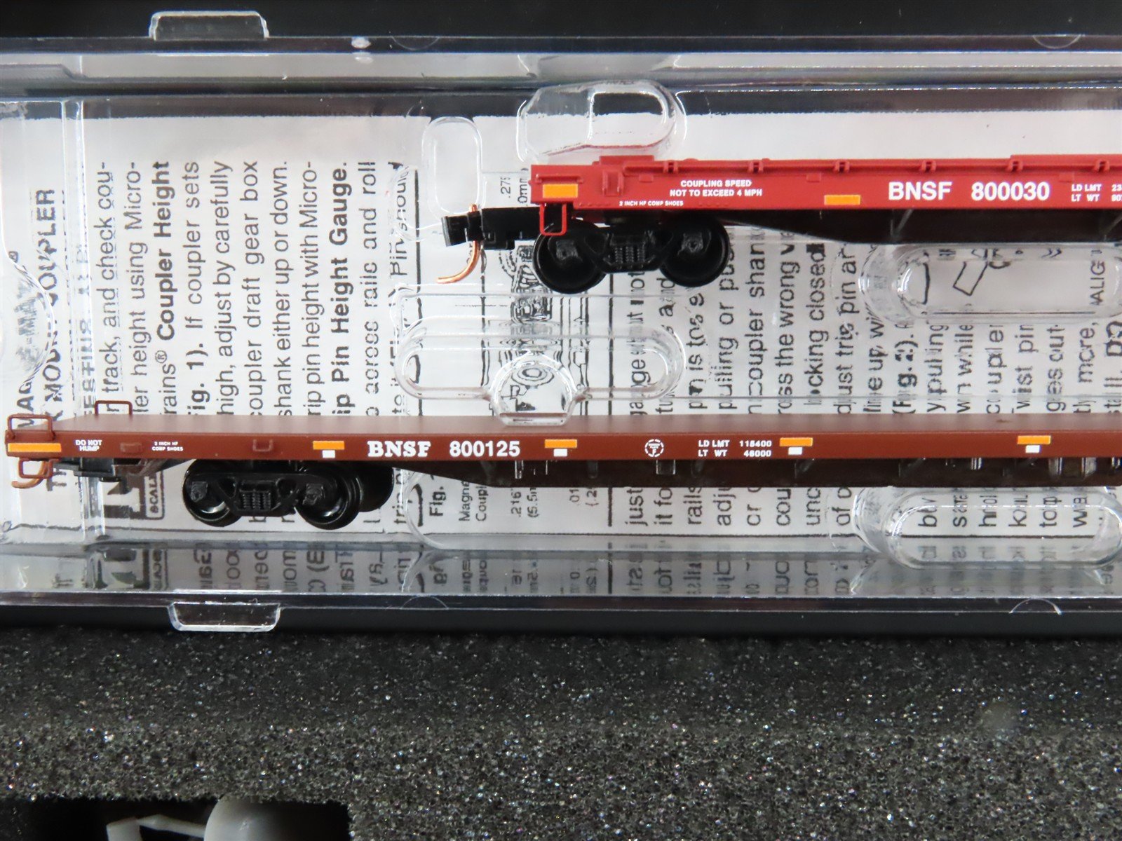 N Scale Micro-Trains MTL 99301563 BNSF Fuselage Flatcar 2-Car Runner Pack