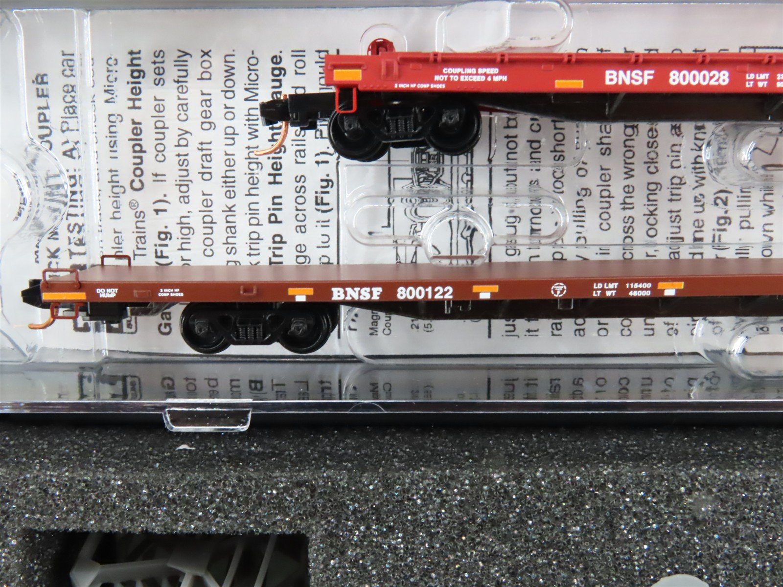 N Scale Micro-Trains MTL 99301562 BNSF Fuselage Flatcar 2-Car Runner Pack