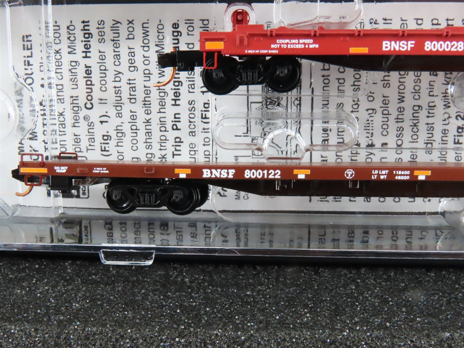 N Scale Micro-Trains MTL 99301562 BNSF Fuselage Flatcar 2-Car Runner Pack