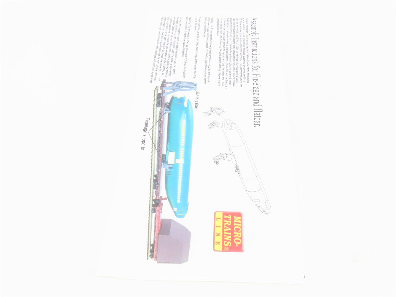 N Scale Micro-Trains MTL 99301562 BNSF Fuselage Flatcar 2-Car Runner Pack