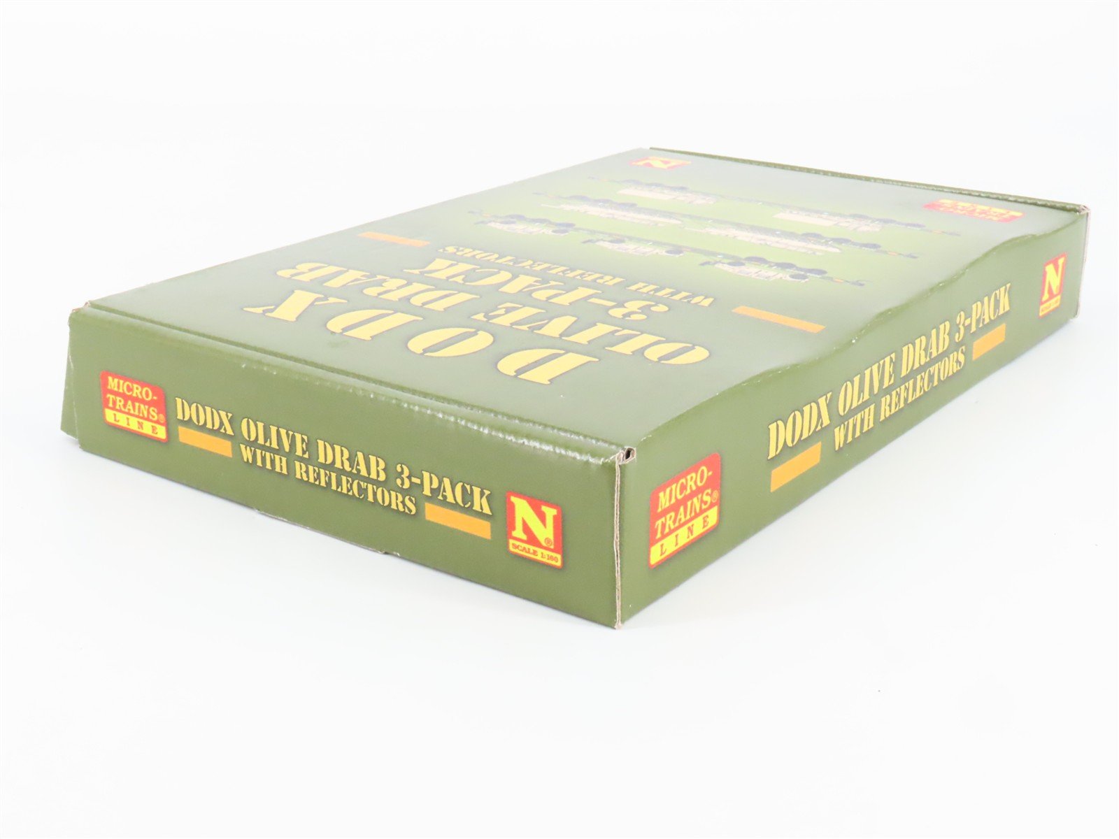 N Micro-Trains MTL 99301811 DODX Olive Drab Flatcars w/Loads 3-Car Runner Pack
