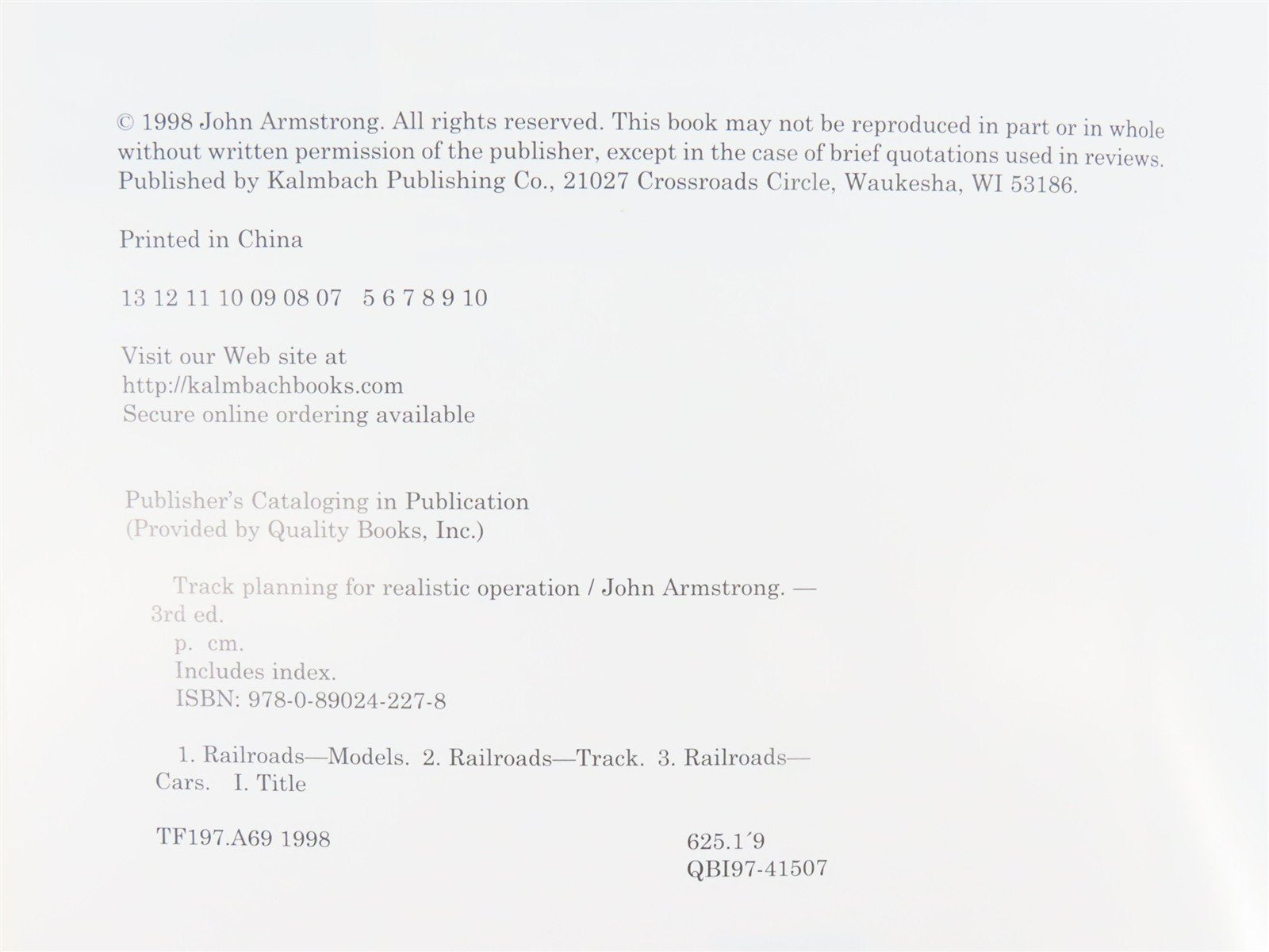 Model Railroader Track Planning for Operation by John Armstrong ©1998