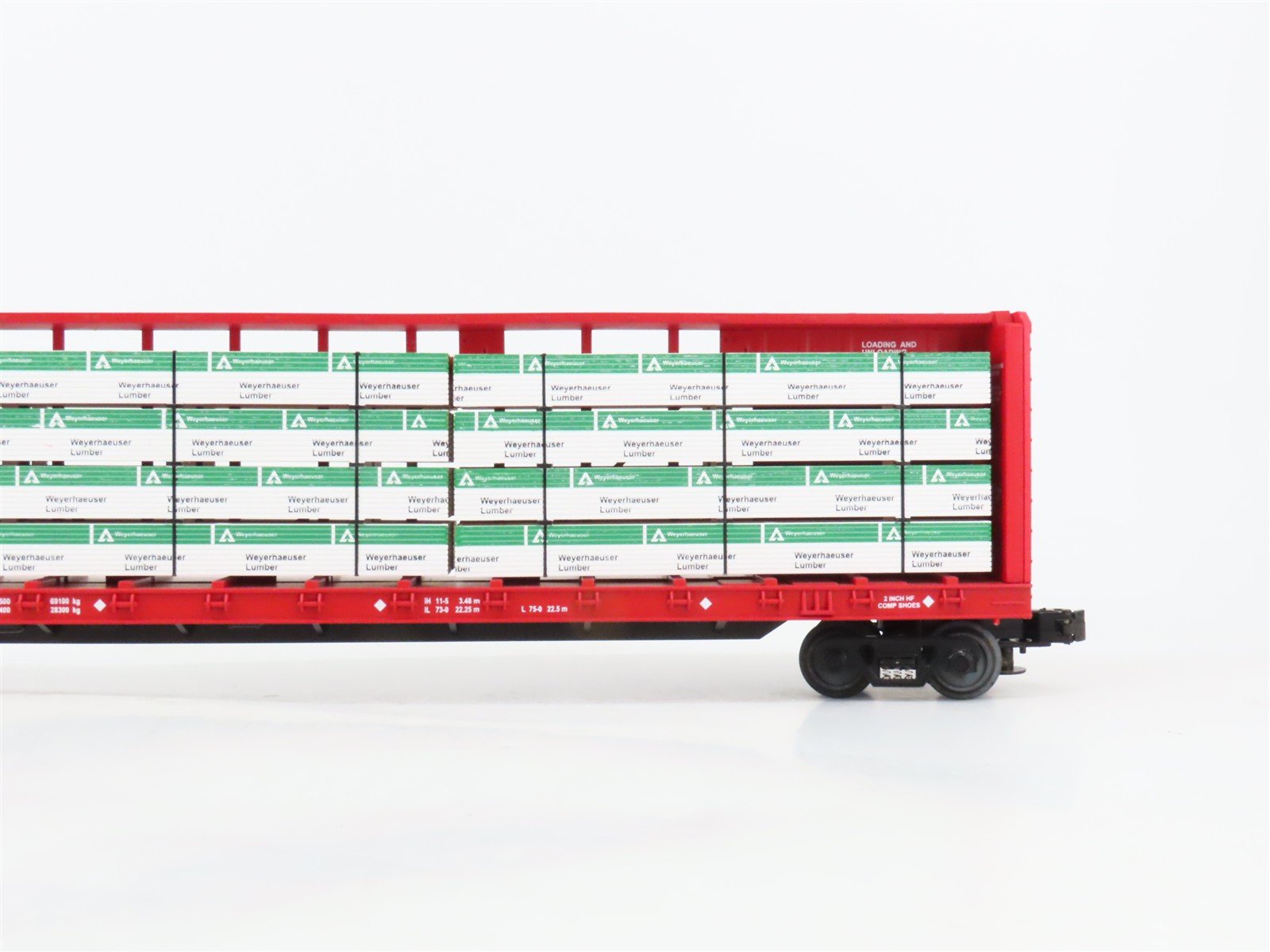 O Gauge 3-Rail MTH 20-98229 CP Rail 72' Centerbeam Flat Car #318257 w/ Load