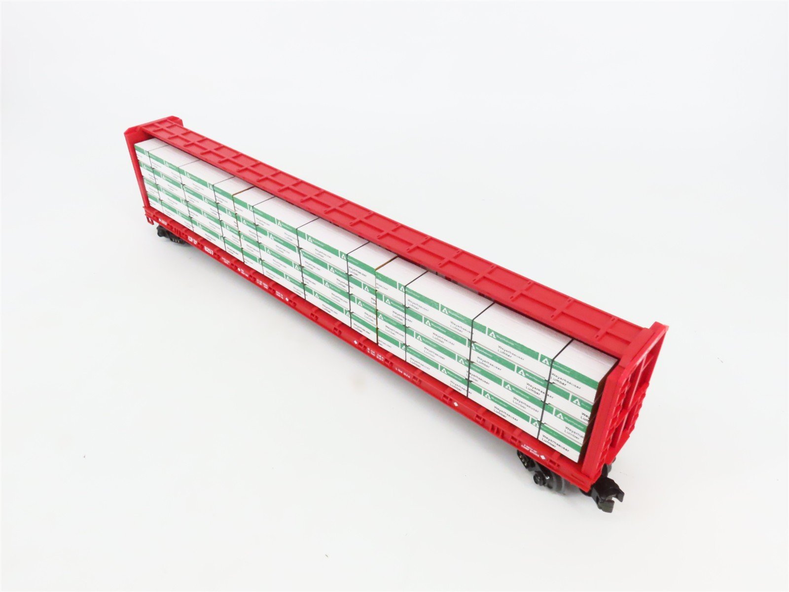 O Gauge 3-Rail MTH 20-98229 CP Rail 72' Centerbeam Flat Car #318257 w/ Load