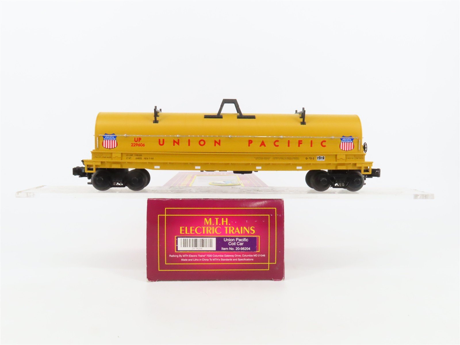 O Gauge 3-Rail MTH 20-98204 UP Union Pacific Coil Car #229606 w/ Load