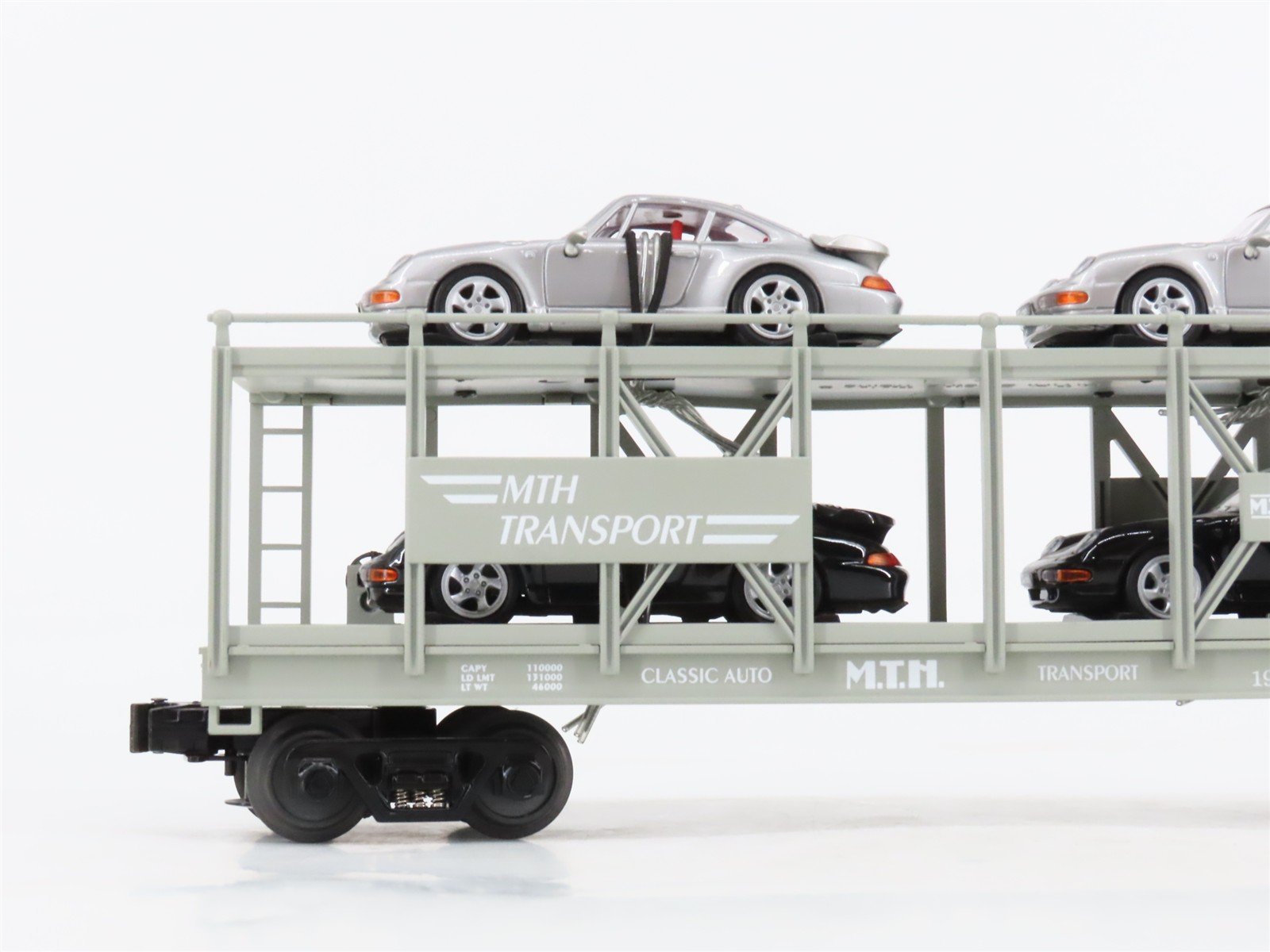 O27 Gauge 3-Rail MTH RailKing 30-76031 Classic Auto Carrier #1987 w/ Porsches