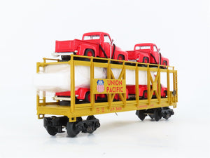 O27 Gauge 3-Rail MTH RailKing 30-76065 UP Auto Carrier #54101 w/ '53 Ford Trucks