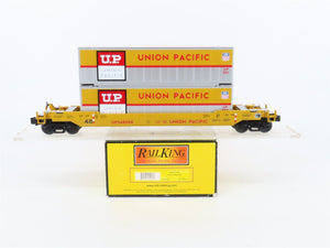 O27 Gauge 3-Rail MTH RailKing 30-76063 UP Husky Stack Car #548008 w/ Containers