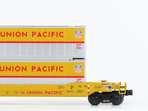 O27 Gauge 3-Rail MTH RailKing 30-76063 UP Husky Stack Car #548008 w/ Containers