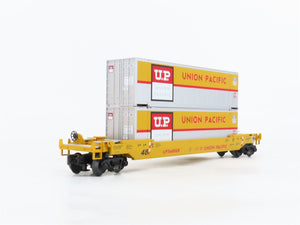 O27 Gauge 3-Rail MTH RailKing 30-76063 UP Husky Stack Car #548008 w/ Containers