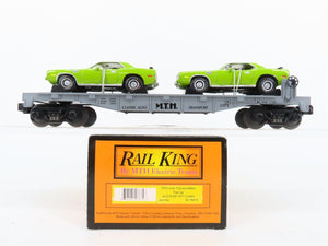 O27 Gauge 3-Rail MTH RailKing 30-76012 Flat Car #1971 w/ Ertl '71 Cudas