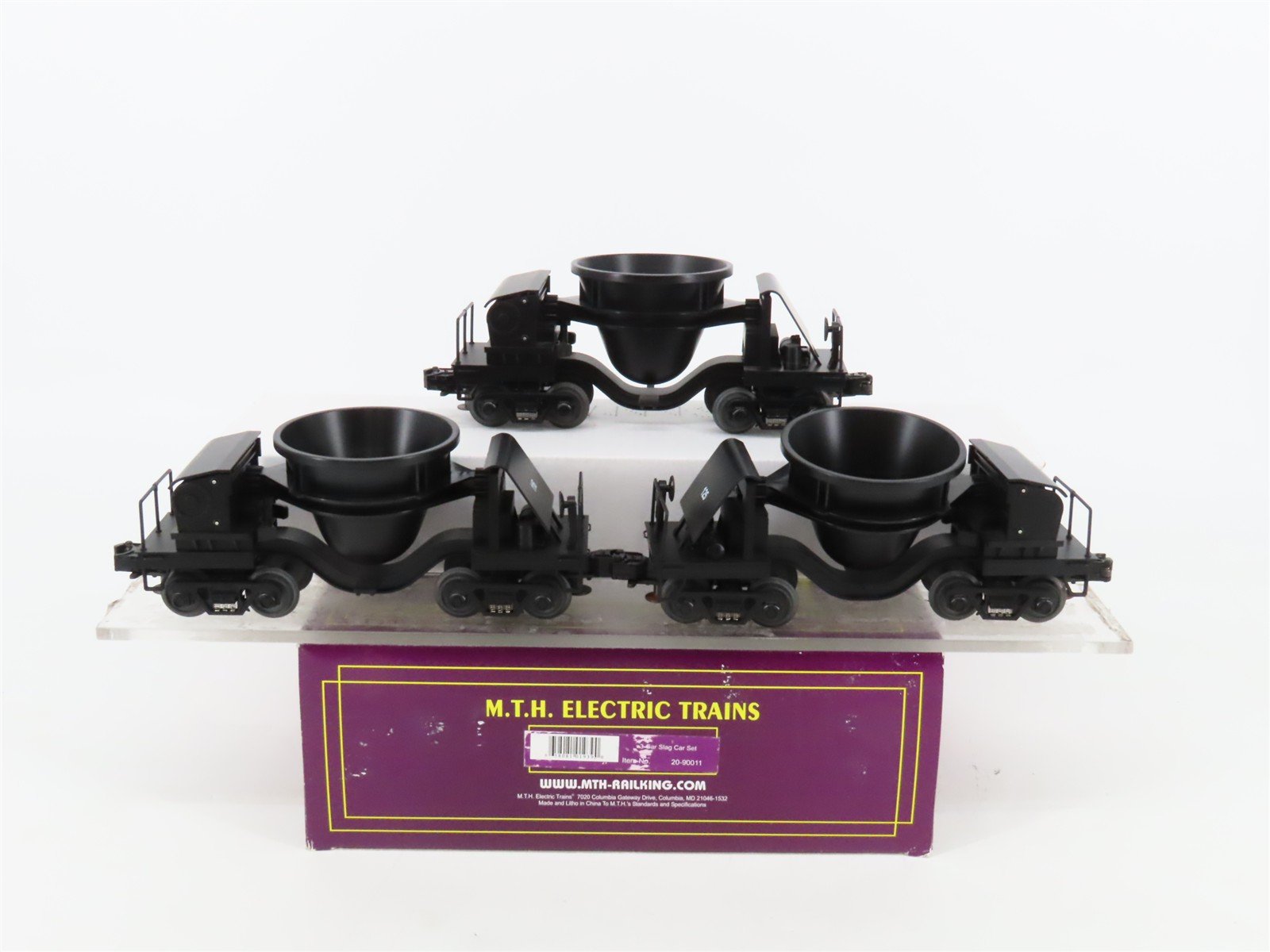 O Gauge 3-Rail MTH RailKing 20-90011 Unlettered Slag Cars 3-Unit Set