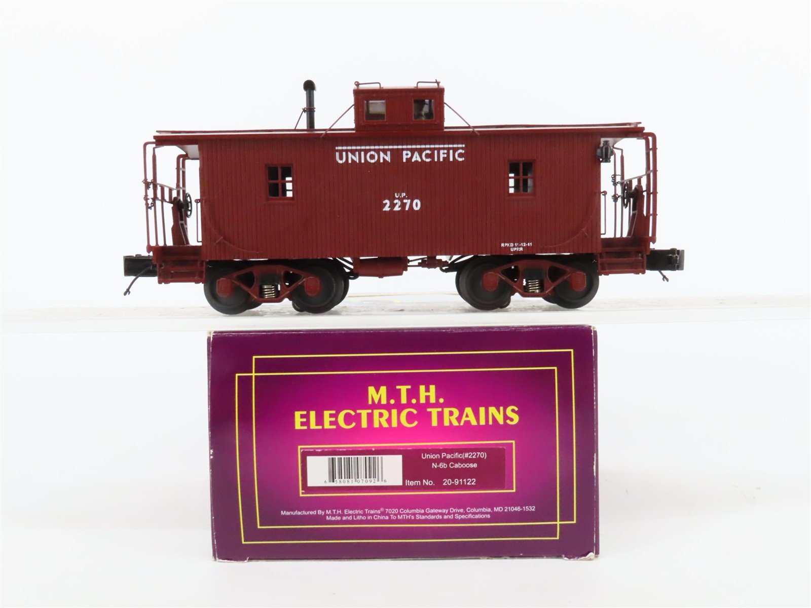 O Gauge 3-Rail MTH 20-91122 UP Union Pacific Center Cupola N6b Caboose #2270