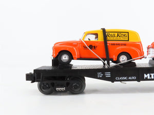 O27 Gauge 3-Rail MTH RailKing 30-7681 Flat Car #1951 w/ Ertl '51 Panel Vans