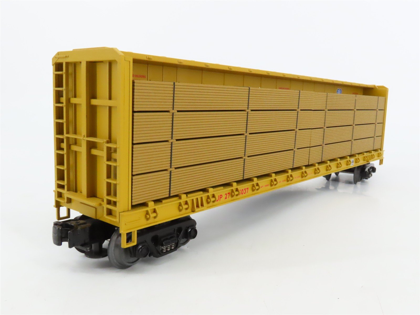 O27 Gauge 3-Rail MTH RailKing 30-7686 UP Centerbeam Flat Car #273037 w/ Load