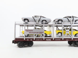 O27 Gauge 3-Rail MTH RailKing 30-7694 Auto Carrier #7070 w/ Ertl '70 Chevy Novas