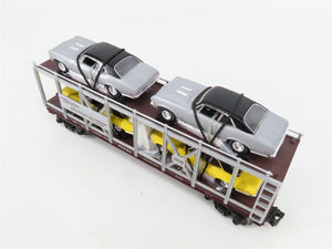 O27 Gauge 3-Rail MTH RailKing 30-7694 Auto Carrier #7070 w/ Ertl '70 Chevy Novas