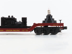 O27 3-Rail MTH RailKing 30-7915 UP Depressed Center Searchlight Flat Car #50001