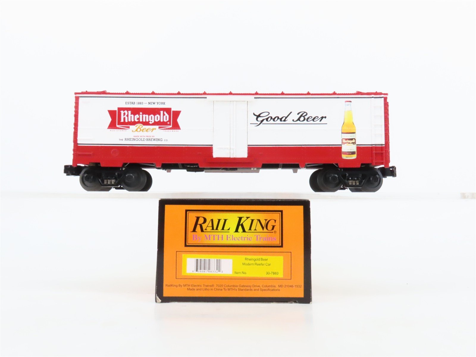 O27 Gauge 3-Rail MTH RailKing 30-7883 Rheingold Beer Modern Steel Reefer No#